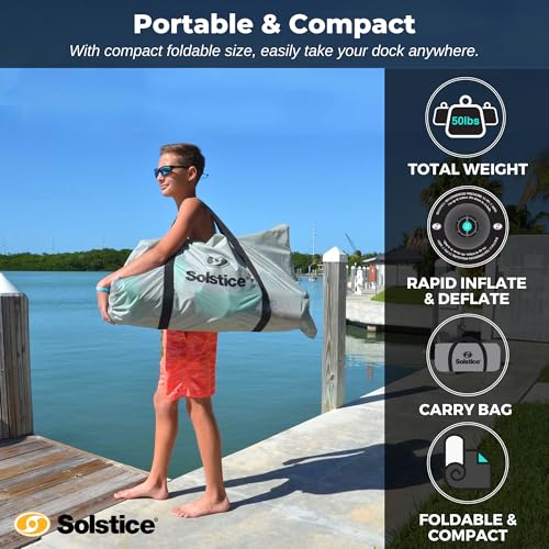 Solstice Circular Mesh Dock Gray/Blue 10'x10'