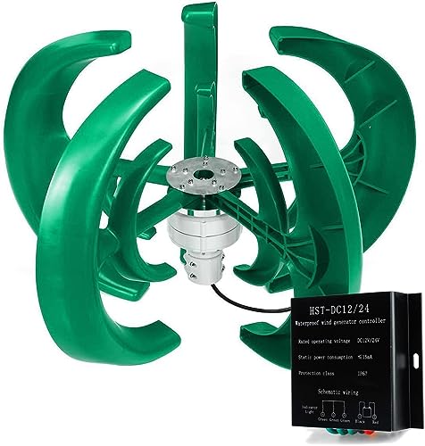 3000 Generator Kit 5 Blades Portable Vertical Axis Wind Generator with Charge Controller, Natural Power System,24v