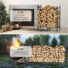 GenSDH Firewood Log Rack Adjustable Heavy-Duty Metal Firewood Rack 4Ft, 5.3Ft, .9Ft for Indoor/Outdoor Storage,5.3ft Firewood Rack
