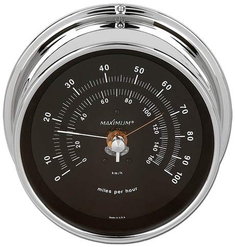 Maximum Vigilant Wind Speed Instrument- Chrome Case, Black Dial