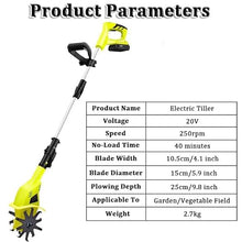 Electric Garden Tiller, Cordless Cultivator, Rotovator and Rototiller with 2×4000 mAh Lithium Battery for Lawn,Gardening,Soil Cultivation (A)