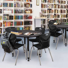 Regency Height Adjustable Classroom Table Set with 18" Andy Chairs Grey/Black