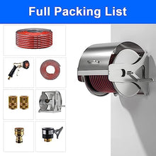 DSWMY Garden Hose reels Hose Reels,Washer Reel, Removable Or Wall/Floor Mounted Retractable Garden Hose Storage Holder, Durable Metal Hose Reel for Watering Plants Clean The Floor(Rack+40m Hose)