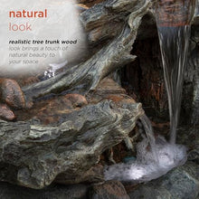 Alpine Corporation WIN924 30" Outdoor 3-Tier Rock Waterfall Fountain with LED Lights, Natural Stone Look, Perfect Garden Water Feature for Patios, Yards, and Landscapes, Gray