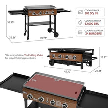 Grills House GB4001FY 4-Burner Propane Griddle with Folding Bronze Gold