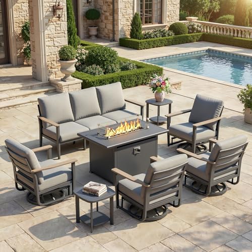 Sweecci Aluminum Outdoor Patio Furniture Set with 5.1-Inch Cushions