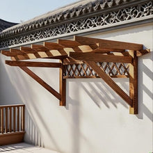 Wood Window Awning Door Canopy Patio Shelter Wall Mounted, Grapes Vines Trellis Heavy Duty, Garden Arbors for Outdoor Yard Balcony(Brown,6.56ft L x 4.26ft W)