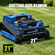 NUOYU 9HP Gas Remote Control Lawn Mower, 55cm Deck, 2-15cm Electric Height, 45° Slope, Auto-Retract Blades, 1600W Brushless Motor, Zero Turn, Tracked Mower for Farm & Dense Grass