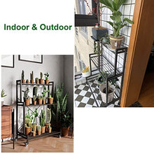 ZOCWJK Plant standMetal Plant Stand Shelves 3 Tier | High Low Tiered Flower Pot Rack for Indoor Plant Storage, Outdoor Plant Rack, Patio Garden Planter Rack,