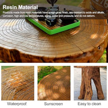 LLZJDDPLY Rustic Tree Stump Patio Table and Stools Set, Resin Wood-Like Outdoor Bistro Set, Weatherproof Garden Furniture with 2/3/4/5 Stools for Backyard Balcony Deck(1 Table+4 Chairs)