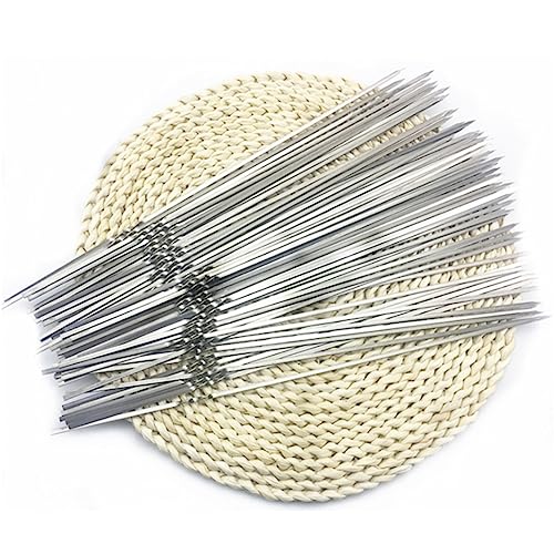 SPXTOM Flat Skewers for Grilling, Stainless Steel Skewer Sticks for Camping or Family, Reusable BBQ Accessories, 50-1000 pcs (Size : 1000)