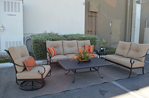 Patio Land Santa Anita 5pc Outdoor Seating Group Dark Bronze