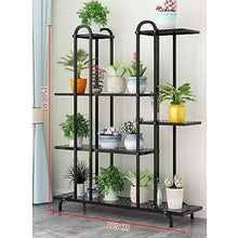 Metal Plant Stand with Wheel, Multifunctional Plant Stands Floor-to-Ceiling Flower Rack Garden Plant Containers Tools Equipment for Indoor (Color : Black-120x28x150cm)