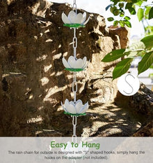 LZPHGB Decorative Rain Chain for Outdoor Spaces, Elegant Water Diverter Solution for Gardens and Patios,White-5m (16.4ft)