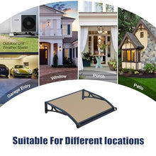 NEBAIKA Awnings for Outside, 40x120in Door Canopy with Gutter & Alu Bracker
