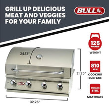 Bull Outdoor Products Lonestar 60,000 BTU Drop-In Grill Head – Stainless Steel, Liquid Propane