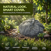 Artificial Rock Cover – Weather-Resistant Fiberglass Garden Landscape Utility Concealer Slate Gray Finish for Pumps, & Irrigation Systems, Jumpy