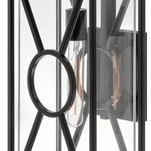 Hinkley Brixton Medium Outdoor Wall Mount Lantern, Black Finish