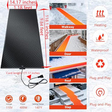 Pimluity Heated Snow Melting Mats Outdoor - 10FT x 14IN Anti-Slip Graphene Mats for Decks, Walkways & Backyards | 4 in/h Melting Speed, Prevents Roof & Valley Ice Dams (2PCS)