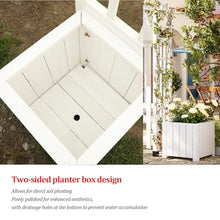 Garden Arbor with Planter Boxes & Double Gate, Blue Wooden Outdoor Wedding Arch for Climbing Plants Vine Vegetables Herbs, Climbing Plant Trellis Pergola, for Backyard Patio