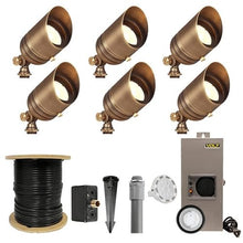 VOLT 12V Brass Fat Boy LED Outdoor Spotlight 6-Pack Kit Bronze