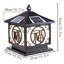 VELLOW Solar Post Lights,Creative Personality Courtyard Wall Head Column Lamp Lantern,Outdoor Waterproof LED Garden Landscape Stigma Lamps,Tri-Color Dimming LED Pillar Light,Decoration Solar Lighting