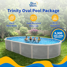 Trinity 15-ft x 30-ft Oval 52-in Deep Steel Wall Pool Package with 7-in Top Rail