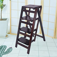 GAAHRQQQ Foldable Step Stool Solid Wood Folding Ladder Stool Adult 4 Steps Stool Shoe Bench Multifunction Flower Stand Indoor Outdoor Flower Stand Plant Stand