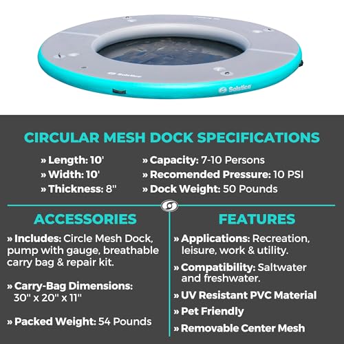 Solstice Circular Mesh Dock Gray/Blue 10'x10'