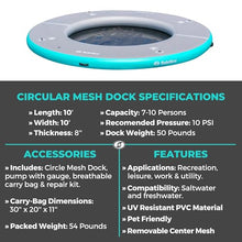 Solstice Circular Mesh Dock Gray/Blue 10'x10'