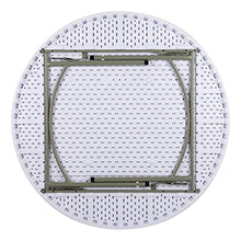 Norwood Commercial Furniture 5' Round Multipurpose Plastic Folding Table for Parties and Events, Portable Blow-Molded Indoor/Outdoor Event Table, White