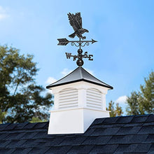 Good Directions 30" Square Coventry Vinyl Cupola with Black Aluminum Roof and Eagle Weathervane Vinyl/Black