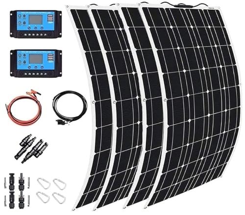 Flexible Solar Panel 400W 600W 800W 1200W,High Efficiency Monocrystalline PV Module for Home, Camping, Boat, Caravan, RV and Other Off Grid Applications(4x300W)