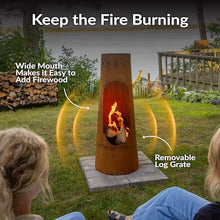 Sunnydaze Santa Fe Large Wood Burning Chiminea Outdoor Fireplace, 50"