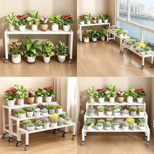 3 Pack Plant Stand On Wheels, Heavy Duty Rolling Flower Shelf For Patio