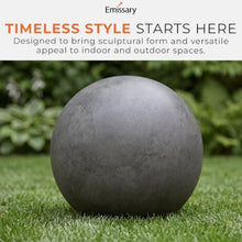 Emissary Terrazzo Gazing Ball 20 in. Matte Gray Outdoor Garden Sphere