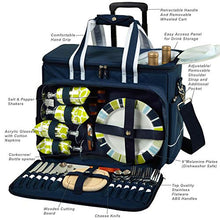 Washington State Licensed Cougars Insulated Picnic Cooler on Wheels with Service for 4- Designed & Assembled in the USA