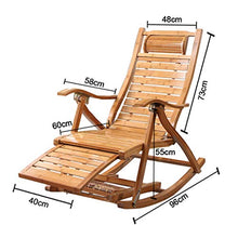 FENOKD Outdoor Gravity Camping Rocking Chair with Bamboo Wooden Frame and Gray Padded Seat for Garden Patio and Poolside Max. 250kg Weight Capacity (#1)