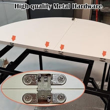 ENWINDXS White Round Table Top Extender Foldable, Dining Wooden Table Top Only, Conference Table | Outdoor Patio Table | Banquet Table No Legs(180 cm (70 inch))