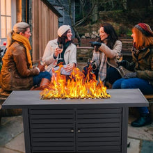 57" Fire Pit Table, 50000BTU Rectangle Propane Fire Table with Cover & Rain Cover, Sturdy Steel and Iron Fence Surface, CSA Safety Certified, Companion for Your Garden (Enlarged Version)