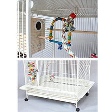 QTBH Flight Cage Large Parrot Cage with Standing Bird Cage Metal Belt Feeder Mobile Chassis Macaw Monk Breeding Cage, Suitable for Large Parrot Canary Love Bird Bird Cage (Color : White)