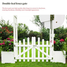Garden Arbor with Planter Boxes & Double Gate, Blue Wooden Outdoor Wedding Arch for Climbing Plants Vine Vegetables Herbs, Climbing Plant Trellis Pergola, for Backyard Patio
