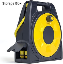 Portable Hose Pipe Reel,Portable Retractable Garden Water Hose Reel Cart, Hideaway Hose Reel Box with Hose Includes Multifunction Spray Nozzle (With 16m Hose)