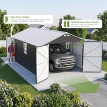 Patiowell 12x20 FT Outdoor Storage Shed, Large Metal Garden Shed, Black