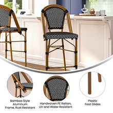 Flash Furniture 30 in Indoor/Outdoor Barstool, Black/White, 2-Pack