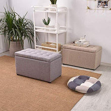LASEVE Footstool, Ottoman Stool Seat Storage, Foot Rest Stools Wooden, Footstool Pouf Outdoor, Portable - for Living Room, Bedroom, Small Space