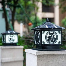 CWVYKNP Solar Outdoor Post Light, Classic Black Lantern Column Lamp Fence Post Cap Lamp Waterproof and Rustproof Solar Lamp for Deck Fence Patio Post Decor Aluminum Solar Pillar Light