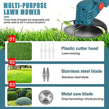 Electric Lawn Mower Cordless Lawn Mower with 224V Li-Ion Batteries and Quick Charger 6 Inch Lightweight and Extendable 850W Max for Lawn Care zhengzil