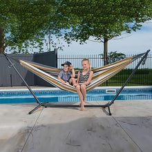 PXIWDAN Hammock Double Hammock with Space Saving Steel Stand Included 2 Person Heavy Duty Outside Garden Yard Outdoor Hamock Outside(D)