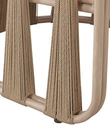 Meridian Furniture 55005Cream-L San Pietro Collection Art Deco Outdoor Patio Loveseat with Rich Natural Finish Aluminum Teak, Water Resilient Olefin Fabric, 60.5" W x 33.5" D x 32" H, Cream